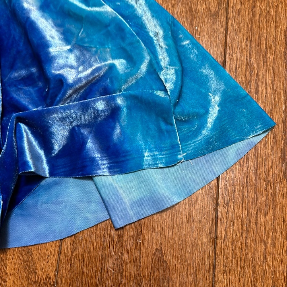 Wild Rich Kids WRK blue iridescent velvet Twirl Dress-size 3/4 - Picture 4 of 5